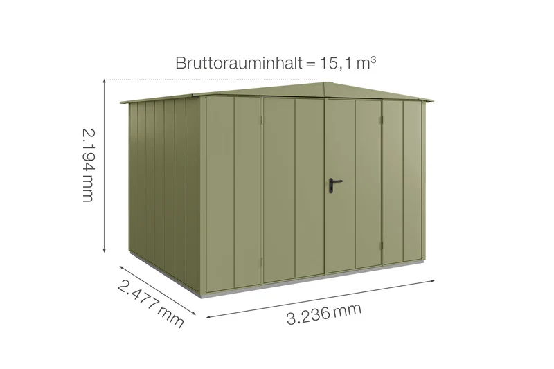 Hörmann Gerätehaus Modell Berry Modern Typ 3 mit Satteldach