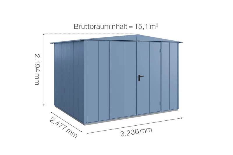 Hörmann Gerätehaus Modell Berry Modern Typ 3 mit Satteldach