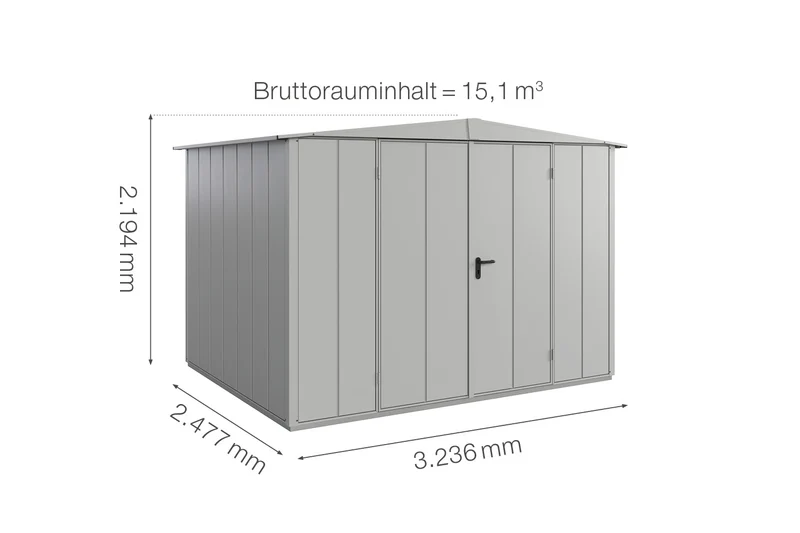 Hörmann Gerätehaus Modell Berry Modern Typ 3 mit Satteldach