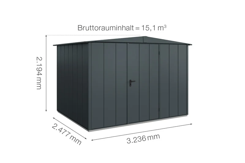 Hörmann Gerätehaus Modell Berry Modern Typ 3 mit Satteldach