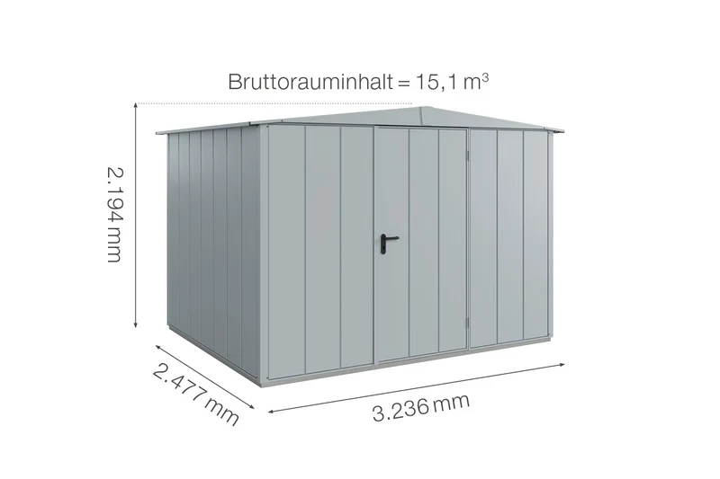 Hörmann Gerätehaus Modell Berry Modern Typ 3 mit Satteldach