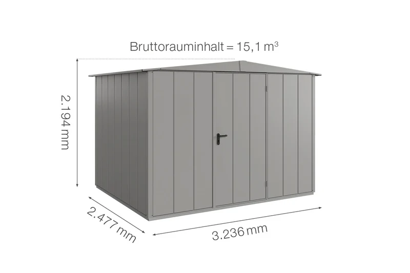 Hörmann Gerätehaus Modell Berry Modern Typ 3 mit Satteldach