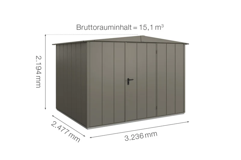 Hörmann Gerätehaus Modell Berry Modern Typ 3 mit Satteldach