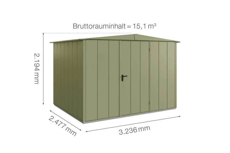 Hörmann Gerätehaus Modell Berry Modern Typ 3 mit Satteldach