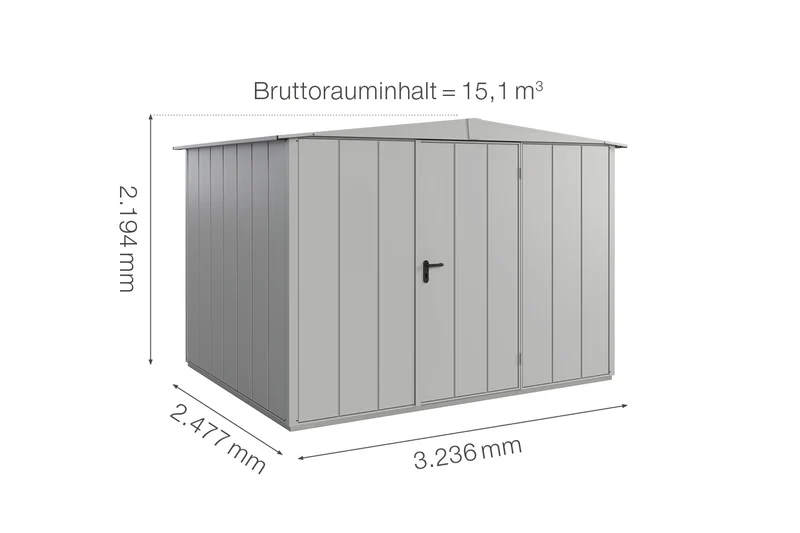 Hörmann Gerätehaus Modell Berry Modern Typ 3 mit Satteldach
