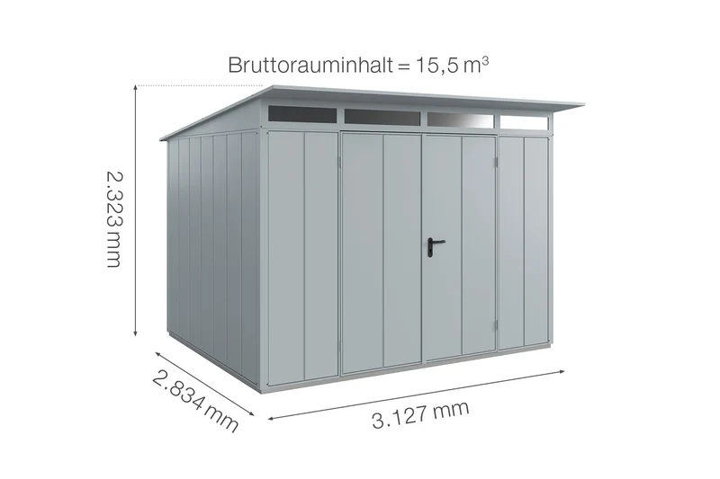 Hörmann Gerätehaus Modell Berry Modern Typ 3 mit Pultdach