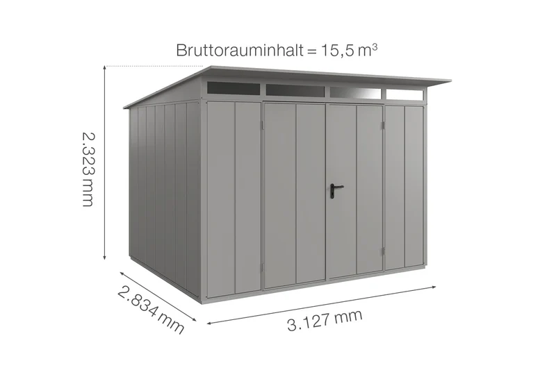 Hörmann Gerätehaus Modell Berry Modern Typ 3 mit Pultdach