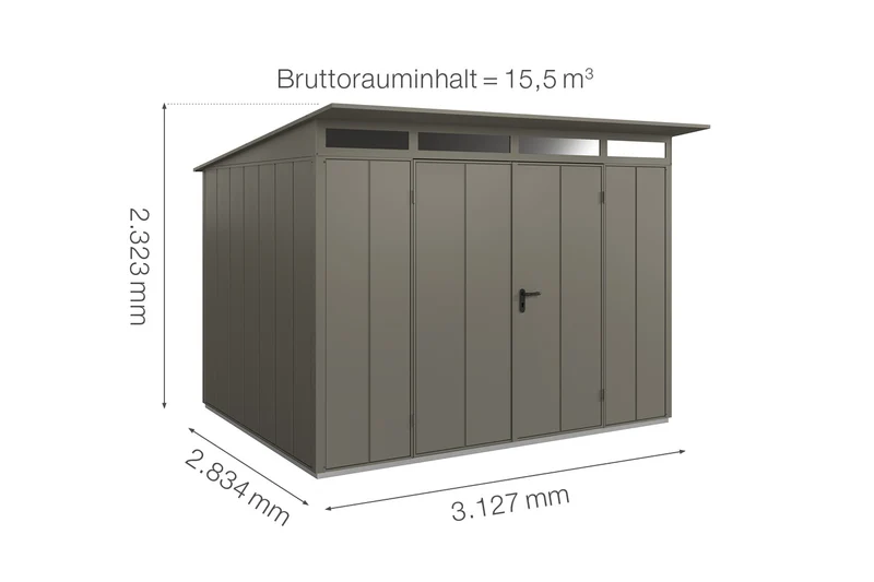 Hörmann Gerätehaus Modell Berry Modern Typ 3 mit Pultdach