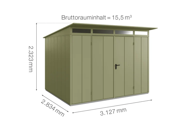 Hörmann Gerätehaus Modell Berry Modern Typ 3 mit Pultdach