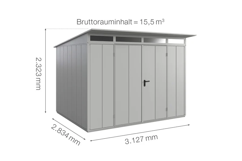 Hörmann Gerätehaus Modell Berry Modern Typ 3 mit Pultdach