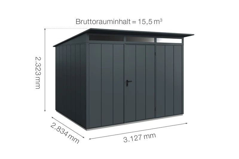Hörmann Gerätehaus Modell Berry Modern Typ 3 mit Pultdach
