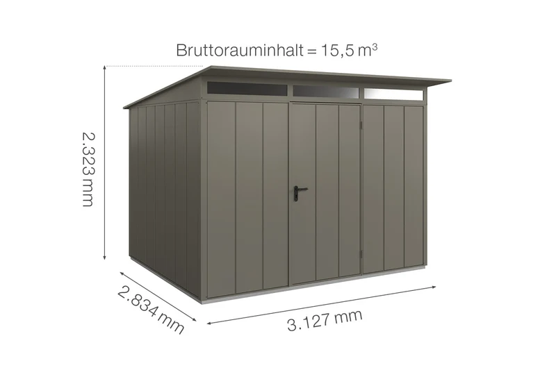Hörmann Gerätehaus Modell Berry Modern Typ 3 mit Pultdach