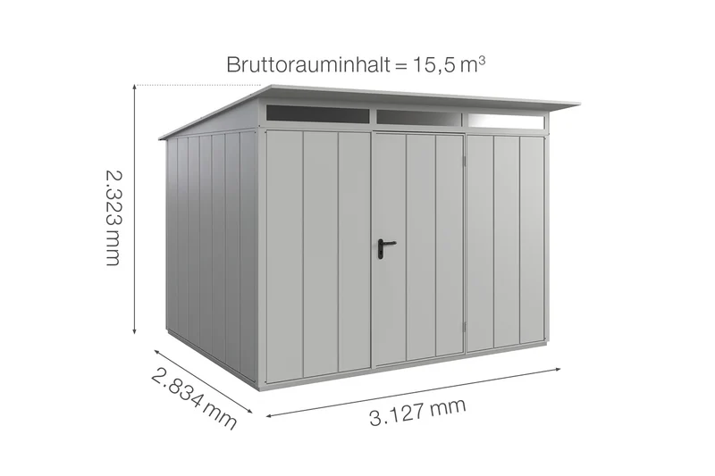 Hörmann Gerätehaus Modell Berry Modern Typ 3 mit Pultdach