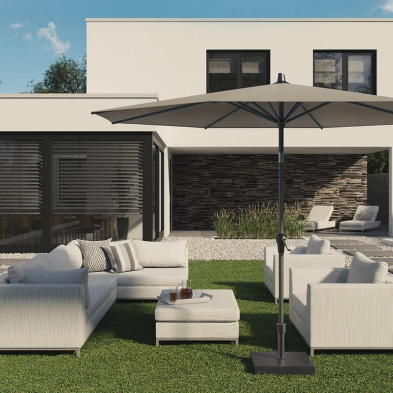 Platinum Sun & Shade parasol Riva Teak look ø250 taupe