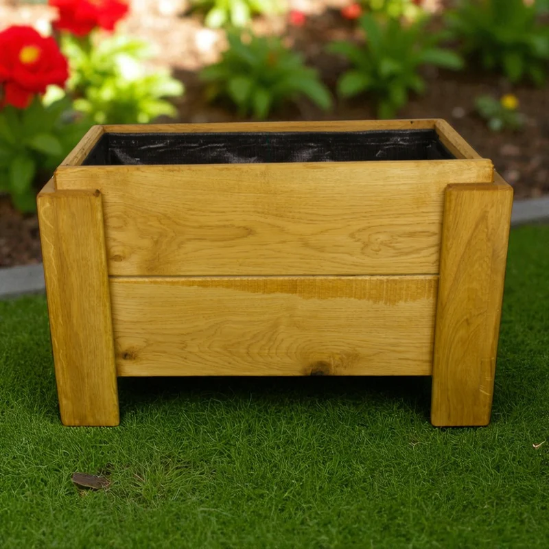 Pflanzkübel, Blumenkübel - Eiche - Verse - Lasiert