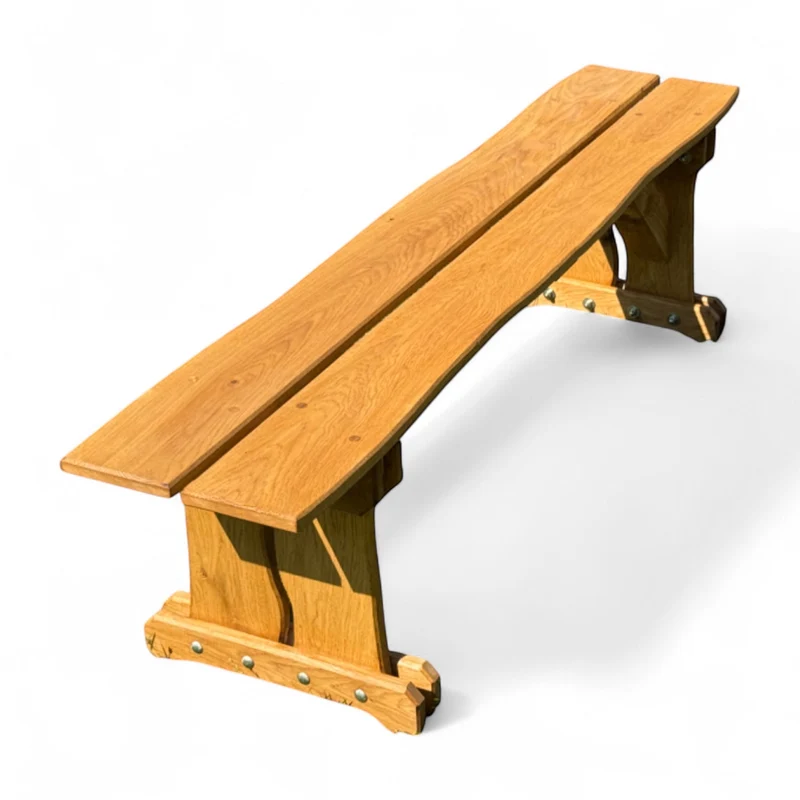 Gartenbank Holzbank ohne Lehne - Eiche - Valmetal