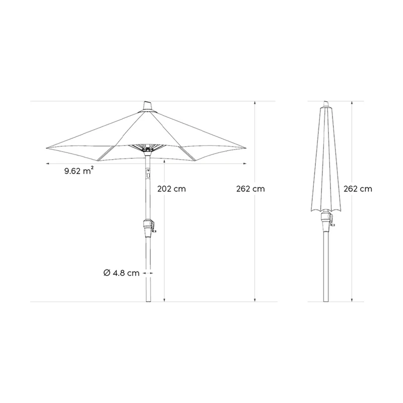 Platinum Sun & Shade parasol Riva ø350 lichtgrijs