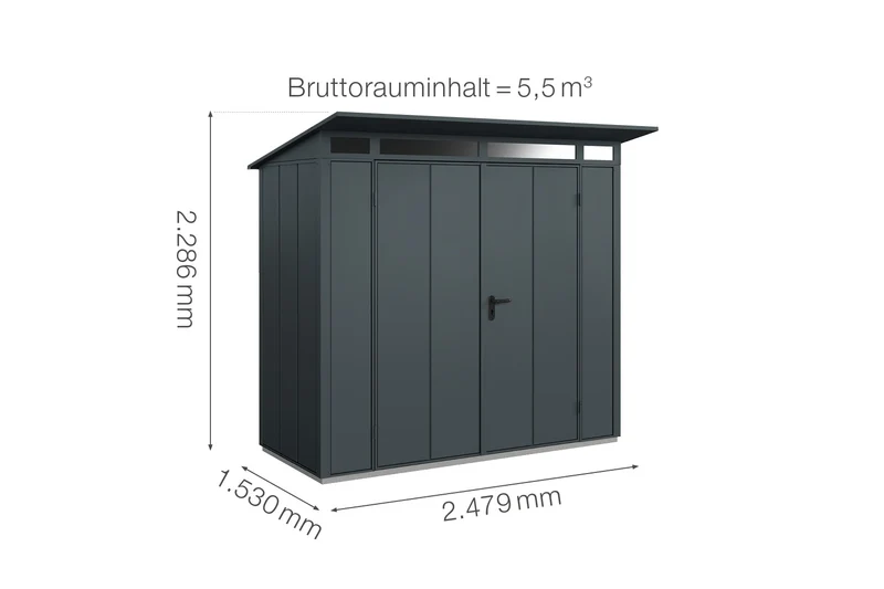 Hörmann Gerätehaus Modell Berry Modern Typ 1 mit Pultdach