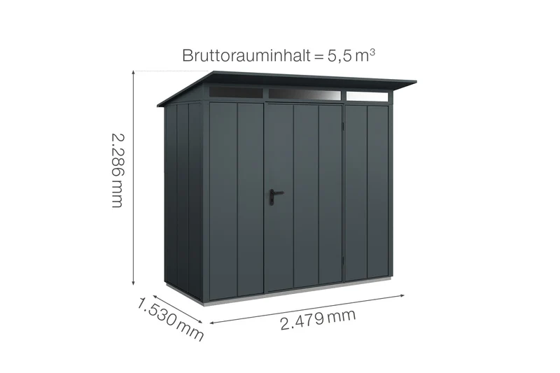 Hörmann Gerätehaus Modell Berry Modern Typ 1 mit Pultdach