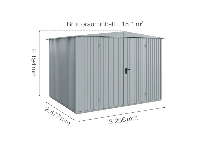 Hörmann Gerätehaus Modell Berry Classic Typ 3 mit Satteldach