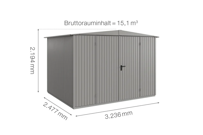 Hörmann Gerätehaus Modell Berry Classic Typ 3 mit Satteldach