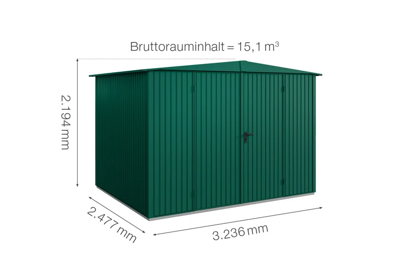Hörmann Gerätehaus Modell Berry Classic Typ 3 mit Satteldach