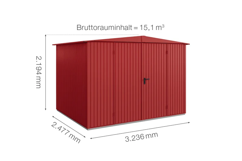 Hörmann Gerätehaus Modell Berry Classic Typ 3 mit Satteldach