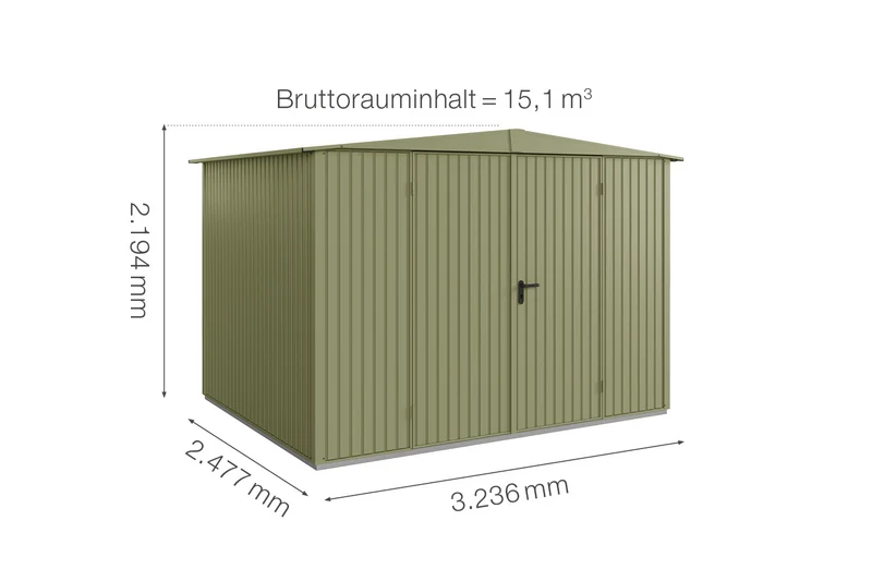 Hörmann Gerätehaus Modell Berry Classic Typ 3 mit Satteldach