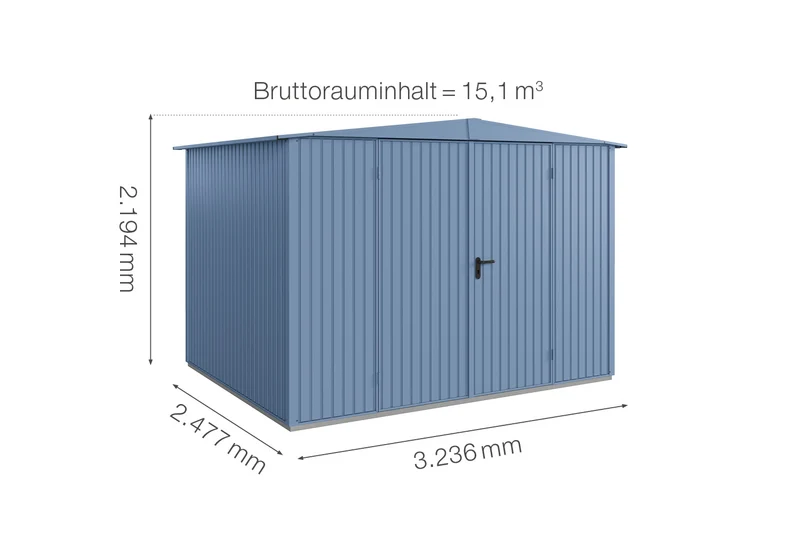 Hörmann Gerätehaus Modell Berry Classic Typ 3 mit Satteldach