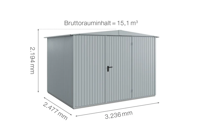 Hörmann Gerätehaus Modell Berry Classic Typ 3 mit Satteldach