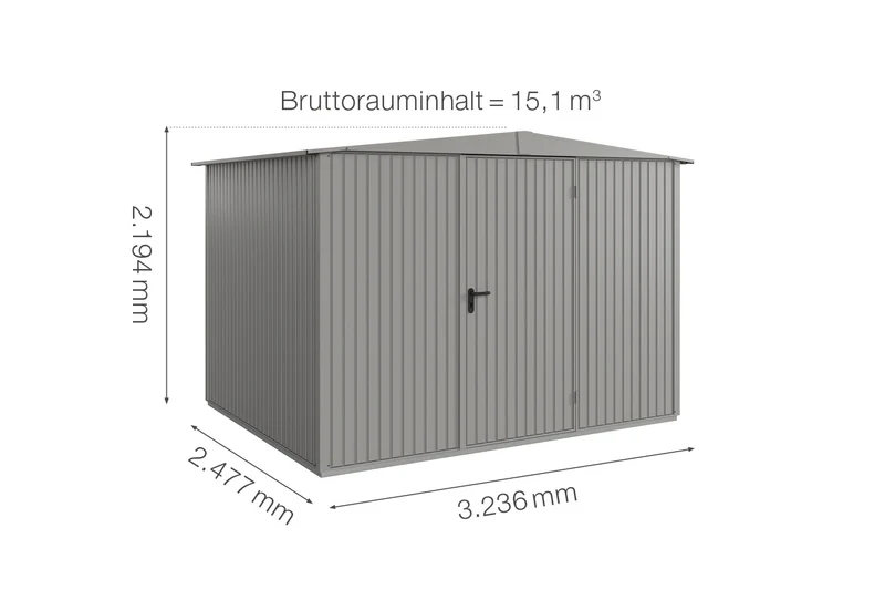 Hörmann Gerätehaus Modell Berry Classic Typ 3 mit Satteldach