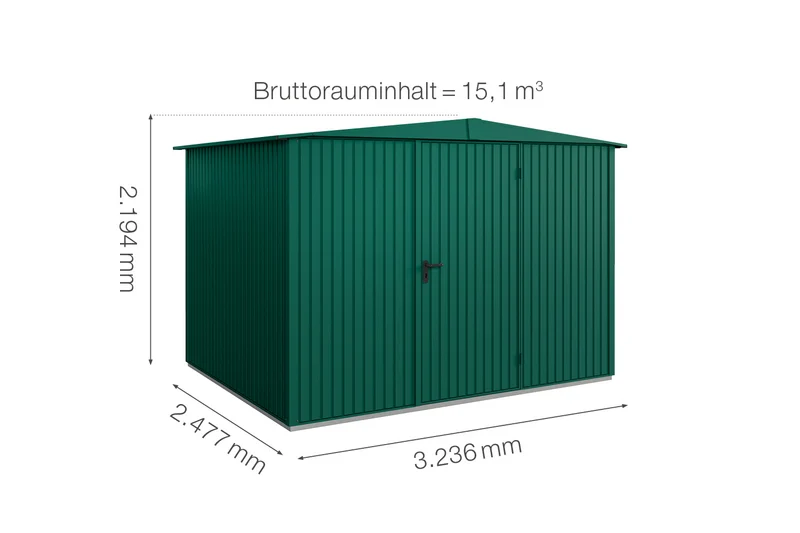 Hörmann Gerätehaus Modell Berry Classic Typ 3 mit Satteldach