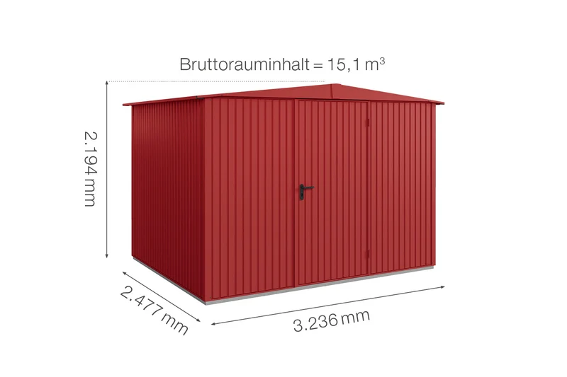 Hörmann Gerätehaus Modell Berry Classic Typ 3 mit Satteldach
