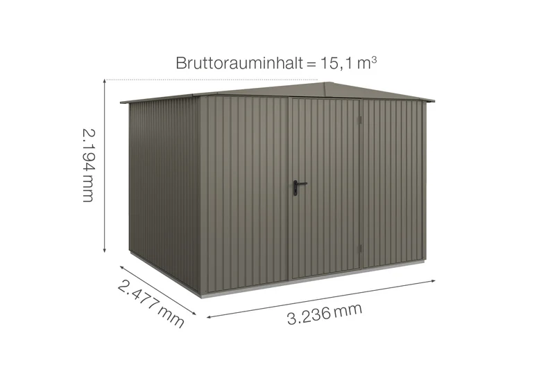 Hörmann Gerätehaus Modell Berry Classic Typ 3 mit Satteldach