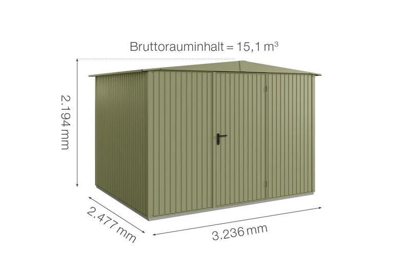 Hörmann Gerätehaus Modell Berry Classic Typ 3 mit Satteldach