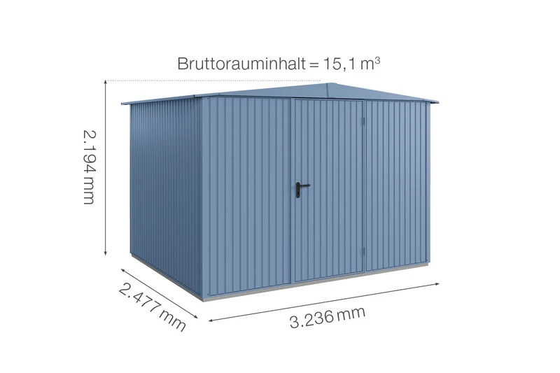 Hörmann Gerätehaus Modell Berry Classic Typ 3 mit Satteldach