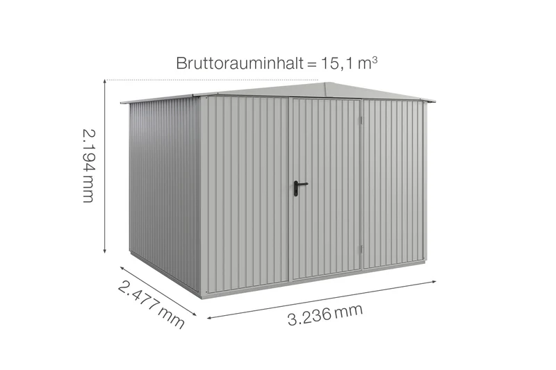 Hörmann Gerätehaus Modell Berry Classic Typ 3 mit Satteldach