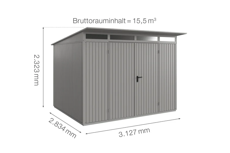 Hörmann Gerätehaus Modell Berry Classic Typ 3 mit Pultdach