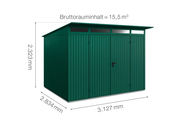 Hörmann Gerätehaus Modell Berry Classic Typ 3 mit Pultdach