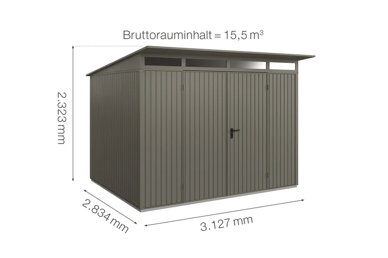 Hörmann Gerätehaus Modell Berry Classic Typ 3 mit Pultdach