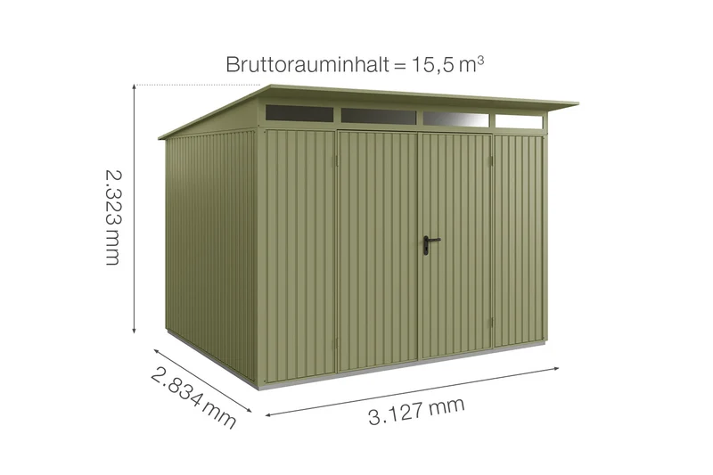 Hörmann Gerätehaus Modell Berry Classic Typ 3 mit Pultdach