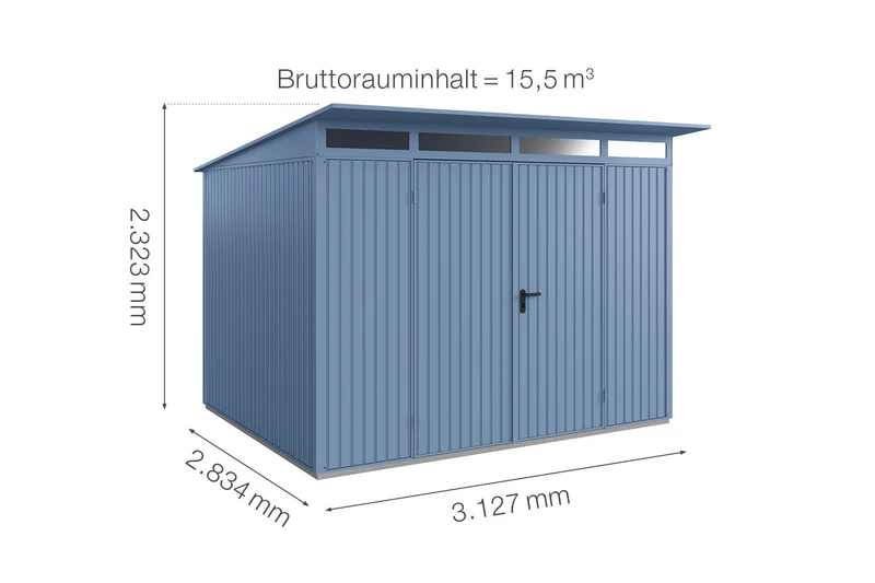 Hörmann Gerätehaus Modell Berry Classic Typ 3 mit Pultdach