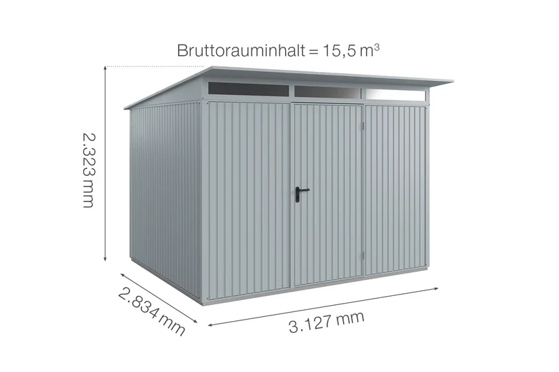 Hörmann Gerätehaus Modell Berry Classic Typ 3 mit Pultdach