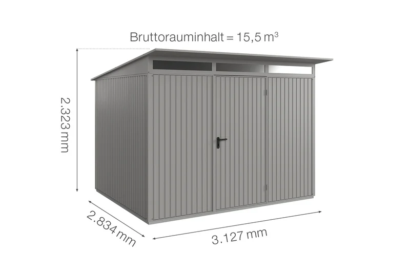 Hörmann Gerätehaus Modell Berry Classic Typ 3 mit Pultdach