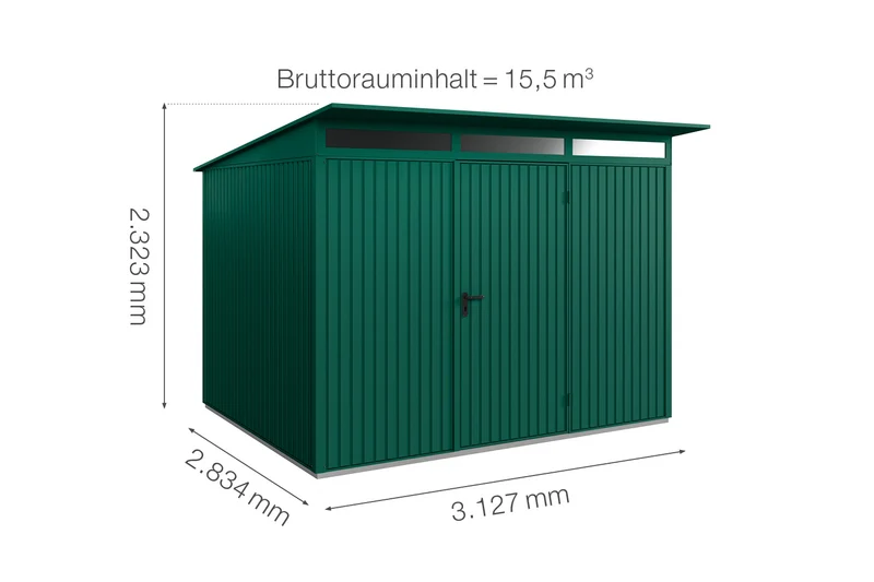 Hörmann Gerätehaus Modell Berry Classic Typ 3 mit Pultdach