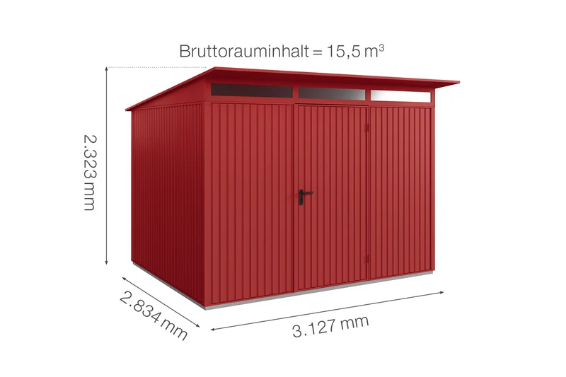 Hörmann Gerätehaus Modell Berry Classic Typ 3 mit Pultdach