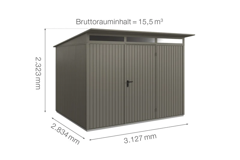 Hörmann Gerätehaus Modell Berry Classic Typ 3 mit Pultdach