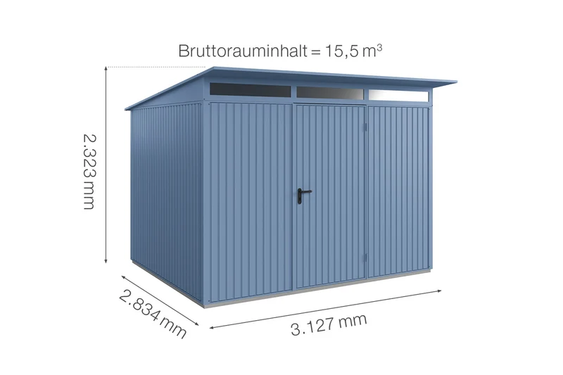 Hörmann Gerätehaus Modell Berry Classic Typ 3 mit Pultdach