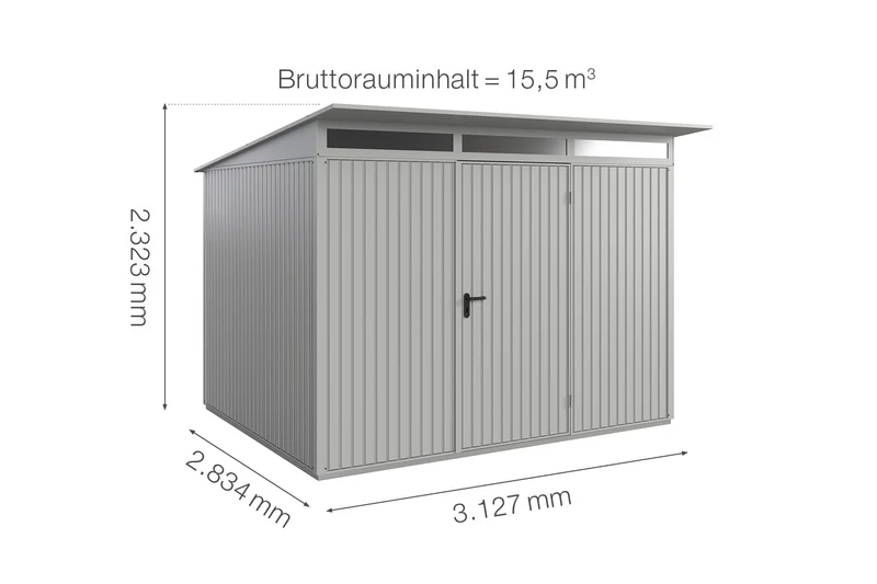 Hörmann Gerätehaus Modell Berry Classic Typ 3 mit Pultdach