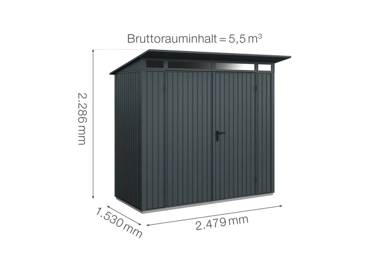 Hörmann Gerätehaus Modell Berry Classic Typ 1 mit Pultdach